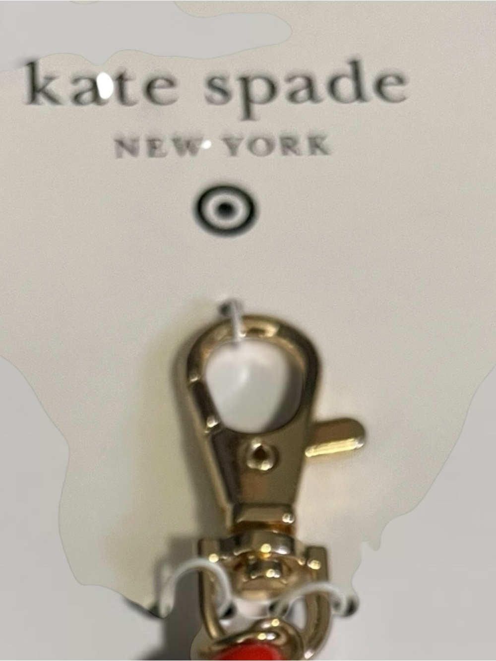 NWT Kate Spade x Target Limited Edition Lipstick Bag Charm Keychain - Polka Dot - Picture 2 of 5